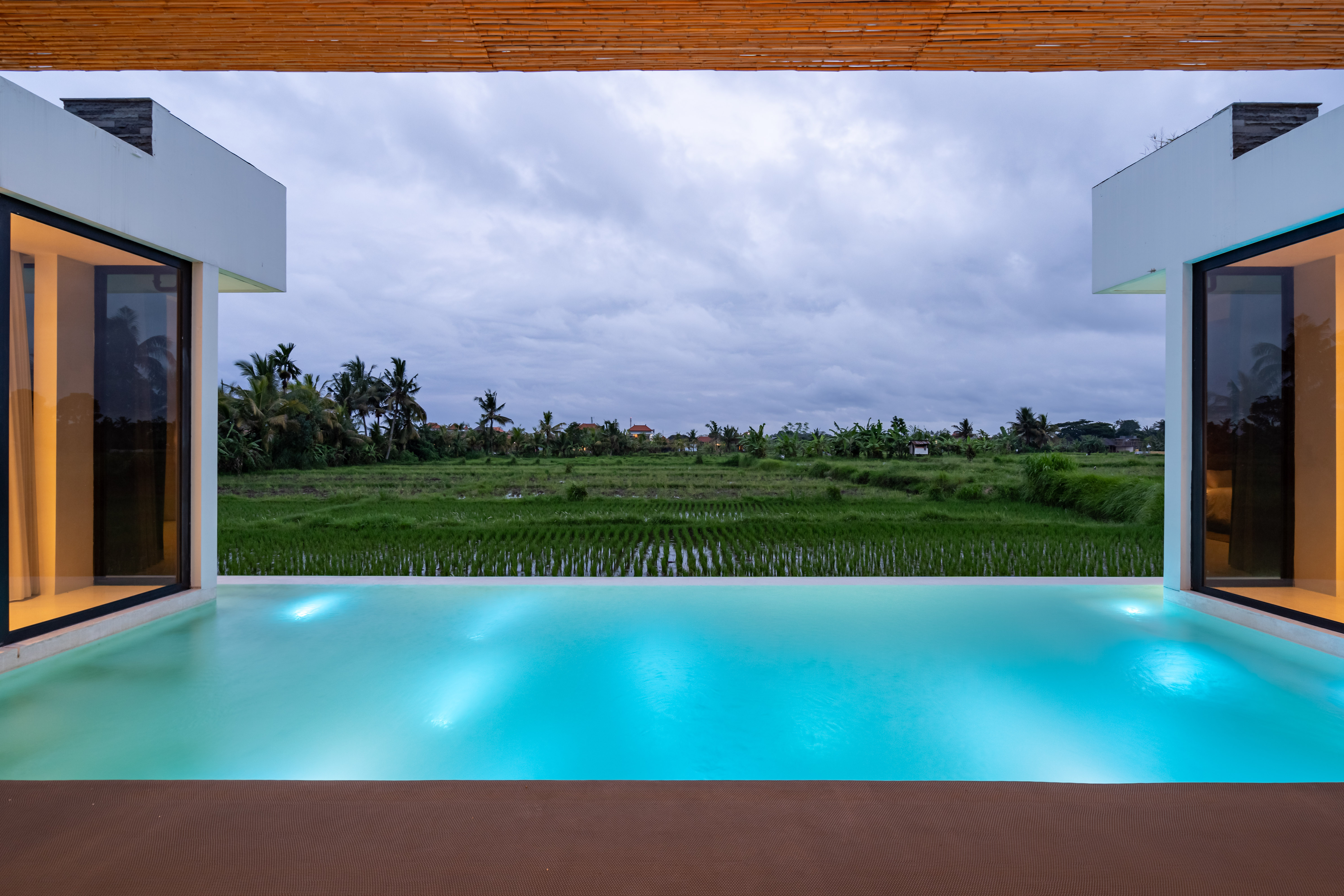 Pool — infinity edge facing the rice paddies